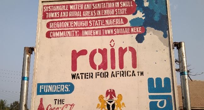One of the signboards in Isi Uzo bearing details of the water project