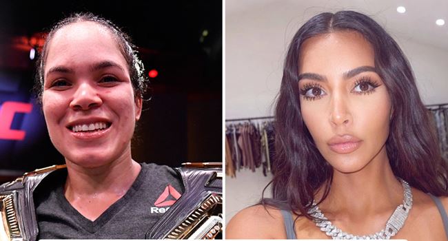 UFC champion, Amanda Nunes, challenges Kim Kardashian to a fight