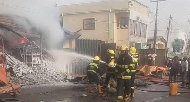 Section of popular Lagos auto spare parts market, Ladipo, razed by fire