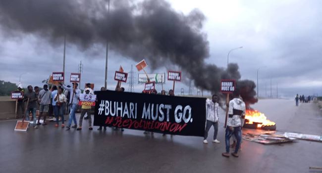 ‘Buhari must go’ protesters storm Abuja