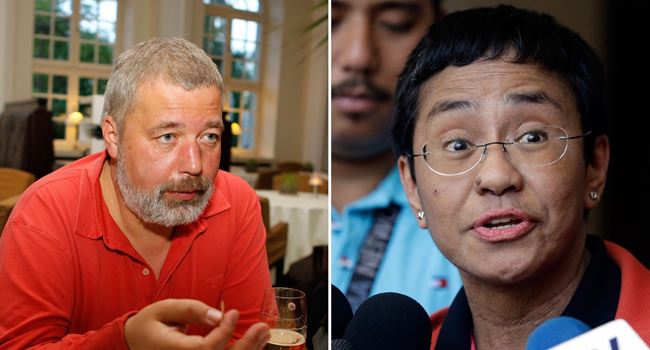 JUST IN: Maria Ressa, Dmitry Muratov announced joint winners of Nobel Peace prize