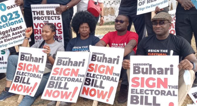 CSOs protest, warn of disruption in electoral timeline if Buhari fails to assent to bill