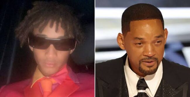 Will Smith's son, Jaden, reacts after his father slapped comedian Chris Rock for making joke about his mum