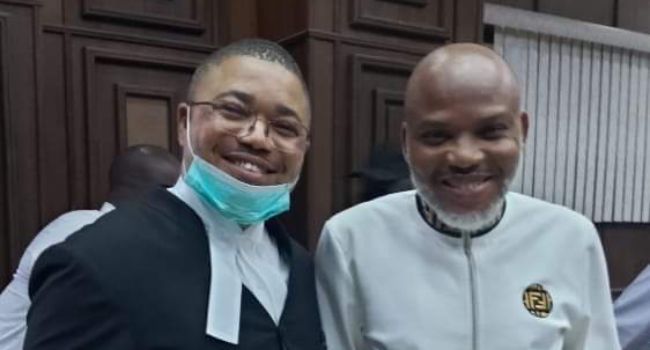 Trouble in IPOB legal team as US lawyer tells Ejiofor to withdraw from Kanu's case