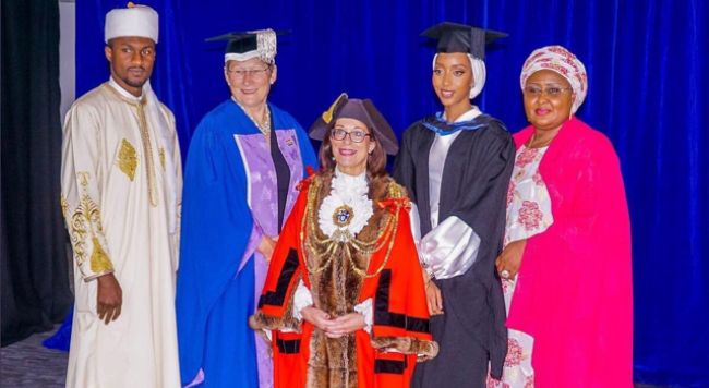 Anger as Aisha Buhari flaunts daughter-in-law's graduation from UK school amid ASUU strike