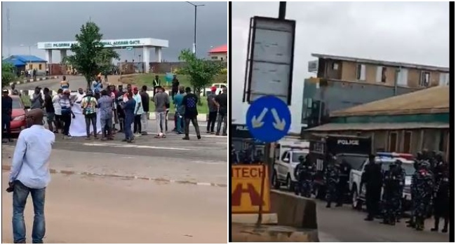 ASUU STRIKE: Gridlock as protesting students block Lagos airport road